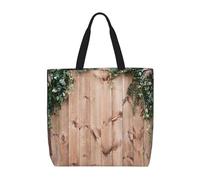 Borsa a tracolla unisex da giardino, riutilizzabile, pieghevole, casual, elegante, per la spesa, per spiaggia, viaggi, lavoro, scuola, Foglie floreali su Rus, Taglia unica