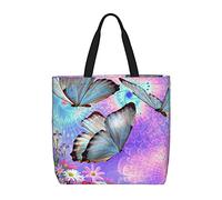 Borsa a tracolla unisex divertente con delfino che ti guarda perfetto, riutilizzabile, pieghevole, casual, elegante, per la spesa, per spiaggia, viaggi, lavoro, scuola, Fiori colorati ma, Taglia unica