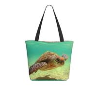 Borsa a tracolla unisex, in marmo testurizzato, riutilizzabile, pieghevole, casual, elegante, per la spesa, per spiaggia, viaggi, lavoro, scuola, Mare dell'isola di Lord Howe, Taglia unica
