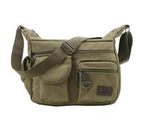 Borsa a tracolla unisex per il tempo libero, adatta per viaggi e attività all'aperto, in stile retrò. (verde)