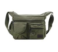 Borsa a tracolla unisex per il tempo libero, adatta per viaggi e attività all'aperto, in stile retrò. (verde scuro)
