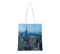 Borsa a tracolla unisex, riutilizzabile, pieghevole, casual, elegante, per la spesa, per spiaggia, viaggi, lavoro, scuola, Città della moda di New York, Taglia unica