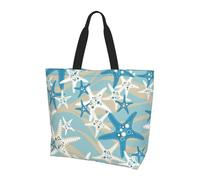 Borsa a tracolla unisex, riutilizzabile, pieghevole, casual, elegante, per la spesa, per spiaggia, viaggi, lavoro, scuola, Bella Stella Marina, Taglia unica