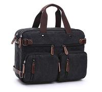 Borsa a tracolla uomo borsa di tela volte cartella degli uomini di viaggio tote bag di affari della borsa di grandi dimensioni per la Business/college/donne/uomini,nero