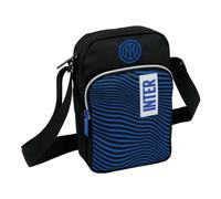 Borsa a Tracolla Uomo - F.C. INTER Calcio, Nero Blu - Apertura con Cerniera - Marsupio Ragazzo - Tifoso Interista - Gadget Calcio Serie A