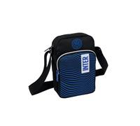 Borsa a Tracolla Uomo - F.C. INTER Calcio, Nero Blu - Apertura con Cerniera - Marsupio Ragazzo - Tifoso Interista - Gadget Calcio Serie A