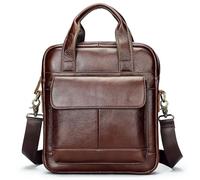 Borsa a tracolla uomo Retro Casual Vertical Handbag Solid Colour Men's Shoulder Bag Coffee Leather Crossbody Bag