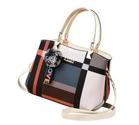 Borsa a tracolla - vera pelle | borsa da donna di design regolabile con cinghie multi borse - Borsa per la spesa, per uso quotidiano elegante borsa a tracolla da donna, bianco, vedi descrizione