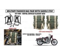 Borsa a tracolla verde chiaro "Coppia con supporto sella per Royal Enfield Cl...