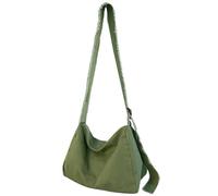 Borsa a tracolla verde dell'annata del grunge di grande capacità, borsa a tracolla della tela per l'ufficio ed il viaggio, Verde, Taglia unica