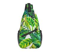 Borsa a tracolla Verde Foglia tropicale Palma Escursionismo Zainetto Zaino a tracolla a tracolla Zaino da viaggio per uomo Donna