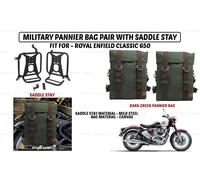Borsa a tracolla verde scuro "Coppia con supporto sella per Royal Enfield Cla...