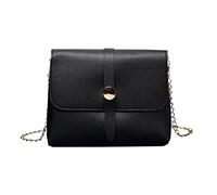 Borsa a tracolla versatile piccola con tracolla a catena Una borsa in pelle, Nero , Taglia unica