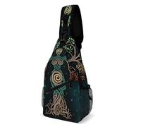 Borsa a tracolla vintage a spirale con raffigurazione della dea della tripla luna Wicca, per uomo e per donna, zaino a tracolla, zaino a tracolla.
