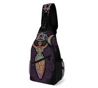 Borsa a tracolla vintage a spirale con raffigurazione della dea della tripla luna Wicca, per uomo e per donna, zaino a tracolla, zaino a tracolla.