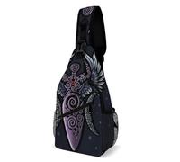 Borsa a tracolla vintage a spirale con raffigurazione della dea della tripla luna Wicca, per uomo e per donna, zaino a tracolla, zaino a tracolla.