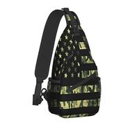 Borsa a tracolla Vintage American Flag Camouflage Escursionismo Daypack Crossbody Shoulder Backpack Travel Chest Pack for Men Women