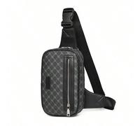 Borsa a tracolla vintage casual da uomo, marsupio alla moda, adatto per pendolarismo, ritorno a scuola, viaggi GeometricoPoliuretano