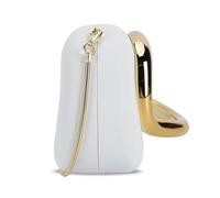 Borsa a tracolla vintage da donna con catene, versatile borsa a tracolla in pelle PU, elegante borsa da sera per feste di shopping, bianco, 190.00x40.00x100.00mm/7.48x1.57x3.94Zoll