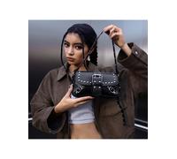 Borsa a tracolla vintage da donna in stile Y2K con borchie, borsa a tracolla a forma di mezzaluna, borsa a spalla casual adatta per lo shopping, il portafoglio, le giovani donne, gli studenti universi