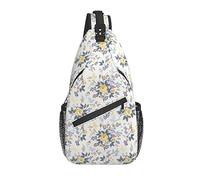 Borsa a tracolla Vintage Flower Yellow Rose Butterfly Escursionismo Daypack Crossbody Shoulder Backpack Travel Chest Pack for Men Women