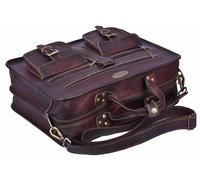 Borsa A Tracolla Vintage In Vera Pelle Di Capra Per Laptop