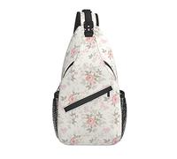 Borsa a tracolla Vintage Pink Rose Flower Butterfly Escursionismo Daypack Crossbody Shoulder Backpack Travel Chest Pack for Men Women