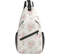 Borsa a tracolla Vintage Pink Rose Flower Butterfly Escursionismo Daypack Crossbody Shoulder Backpack Travel Chest Pack for Men Women