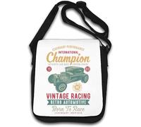 Borsa a tracolla Vintage Racing Muscle Car Born To Race Bianco