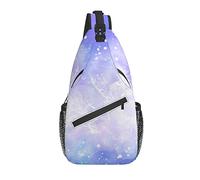 Borsa a tracolla viola blu Splash astratto pastello escursionismo zainetto zaino a tracolla zaino da viaggio per uomo donna