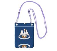 Borsa a tracolla viola - Borsa per cellulare con stampa bandiera dello stato della Louisiana, perfetta per lo shopping e le attività all'aperto