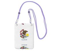 Borsa a tracolla viola - Borsa per cellulare con stampa bandiera dello stato dell'Illinois, perfetta per lo shopping e le attività all'aperto