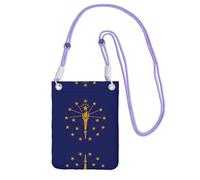 Borsa a tracolla viola - Borsa per cellulare con stampa bandiera dello stato dell'Indiana, perfetta per lo shopping e le attività all'aperto