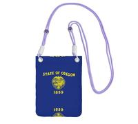 Borsa a tracolla viola - Borsa per cellulare con stampa bandiera dello stato dell'Oregon, perfetta per lo shopping e le attività all'aperto