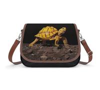 Borsa a tracolla viola con farfalle e fiori da donna, in pelle, borse da viaggio, borse a tracolla, borsa tote per uso quotidiano, Turtle Ground Walking, Taglia unica, Fiori e Animali