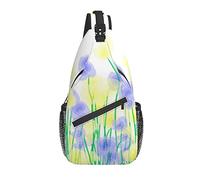 Borsa a tracolla viola giallo pastello primavera fiore escursionismo zainetto zaino a tracolla zaino da viaggio per uomo donna