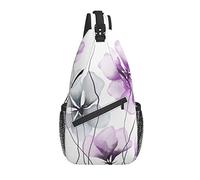 Borsa a tracolla Viola Grigio Fiore Luminoso Escursionismo Zainetto Zaino a spalla a tracolla Zaino da viaggio per uomo Donna