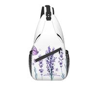 Borsa a tracolla Viola Lavanda Fiore Farfalla Botanica Escursionismo Zainetto Zaino a tracolla a tracolla Zaino da viaggio per uomo Donna