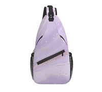 Borsa a tracolla Viola Marmo Pastello Astratto Escursionismo Daypack Zaino a spalla a tracolla Zaino da viaggio per uomo Donna