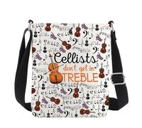 Borsa a tracolla violoncellista regalo per gli amanti del violoncellista violoncellista regalo istruttore violoncellista regalo squadra violoncello musicista borsa a tracolla, In Treble Cb1, 111