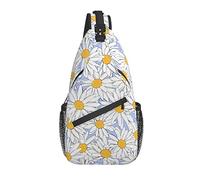 Borsa a tracolla White Daisy Flower Bloom Pastello Escursionismo Daypack Crossbody Shoulder Backpack Travel Chest Pack for Men Women