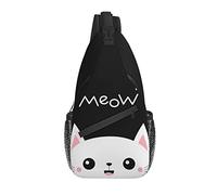 Borsa a tracolla White Kitten Funny Cat Hiking Daypack Crossbody Shoulder Backpack Travel Chest Pack for Men Women