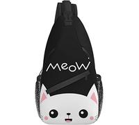 Borsa a tracolla White Kitten Funny Cat Hiking Daypack Crossbody Shoulder Backpack Travel Chest Pack for Men Women