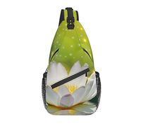 Borsa a tracolla White Lotus Green Magic Hiking Daypack Crossbody Shoulder Backpack Travel Chest Pack for Men Women