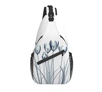 Borsa a tracolla X-Ray Grey Flower Hiking Daypack Crossbody Shoulder Backpack Travel Chest Pack for Men Women