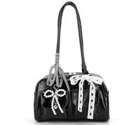 Borsa a tracolla Y2K per donna Knot Bag in pelle PU con chiusura della cerniera di bowling in tasca interna per viaggi di lavoro