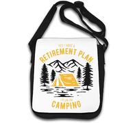 Borsa a tracolla Yes I Have Retirement Plan I Plan On Camping Bianco