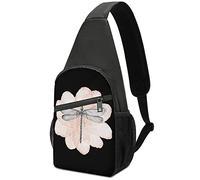 Borsa a tracolla zaino a tracolla con fiore rosa libellula Borsa a tracolla leggera con una tracolla Zaino da escursionismo da viaggio