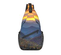 Borsa a tracolla, zaino a tracolla con stampa Blue Ridge Parkway Mountains per donne e uomini a spalla casual