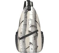 Borsa a tracolla, zaino a tracolla con stampa di alberi di betulla per donne e uomini a spalla casual